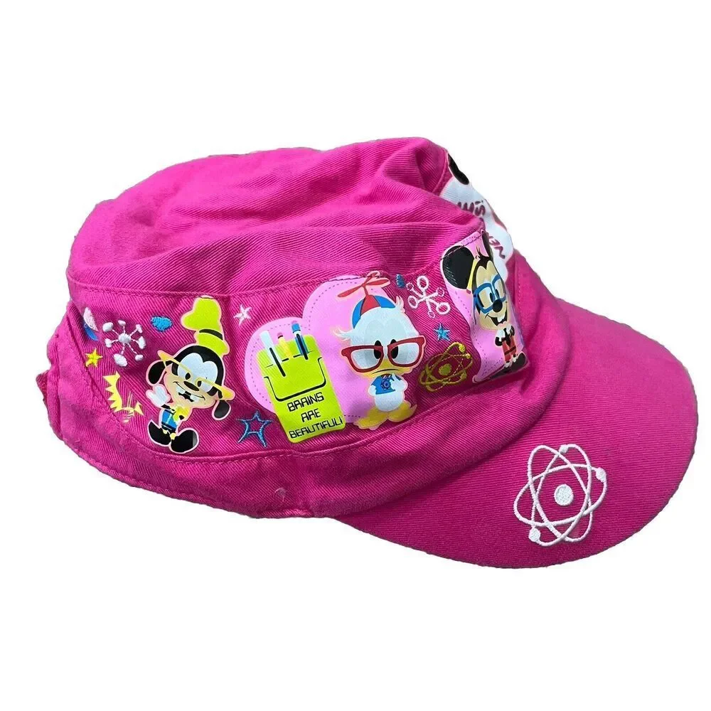 DISNEY PARKS Hat Cap Youth Adjustable Pink I Love Nerds Mickey & Friends Pink